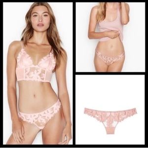 Victorias Secret Very Sexy unlined embroidered floral bralette and panty set
